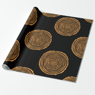 Tree Rings Seamless Pattern. Saw cut tree trunk ba Geschenkpapier
