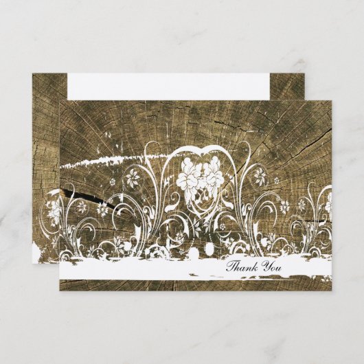 Tree Rings Shabby Lace vielen Dank Mitteilungskarte (Vorne/Hinten)