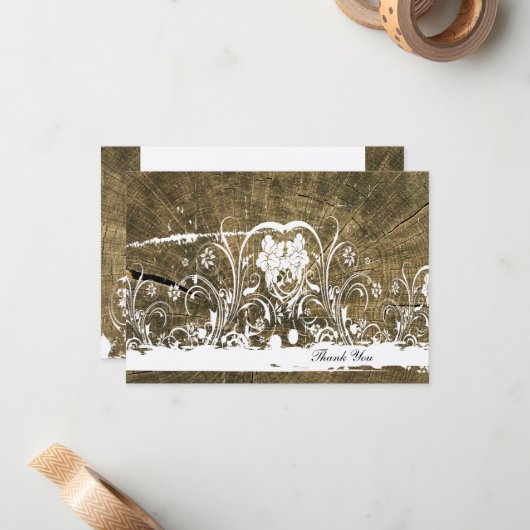 Tree Rings Shabby Lace vielen Dank Mitteilungskarte (Vorderseite/Rückseite Beispiel)