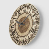 Tree Rings Wall Clock Große Wanduhr (Winkel)