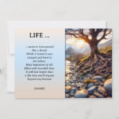 Tree River of Life Geem Foto Feier des Lebens Einladung (Rückseite)