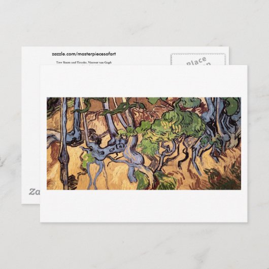Tree Roots and Trunks (F816)Van Gogh Fine Art Postkarte (Vorne/Hinten)