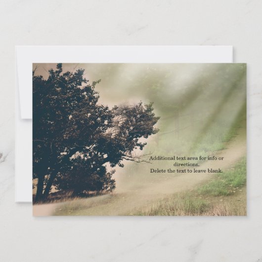 Tree & Rustic Country Road Einladung zur Hochzeit (Rückseite)