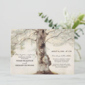 Tree Rustic Probe Dinner Einladung (Stehend Vorderseite)
