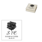 Tree Rustic Rubber Stamp Wedding Monogram Gummistempel (Stempel)