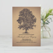 Tree Rustic Vintage Engagement Party Einladung (Stehend Vorderseite)
