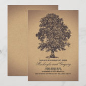 Tree Rustic Vintage Engagement Party Einladung (Vorne/Hinten)