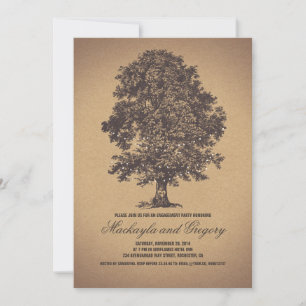 Tree Rustic Vintage Engagement Party Einladung