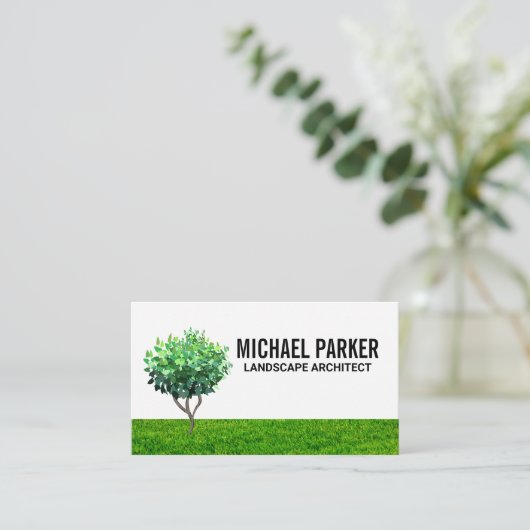 Tree Sapling | Hintergrund des Grasfeldes Visitenkarte (Stehend Vorderseite)