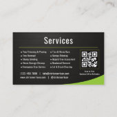 Tree Service Arborist QR Code Metallic Visitenkarte (Rückseite)