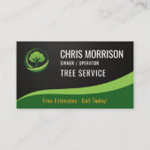 Tree Service Arborist QR Code Metallic Visitenkarte (Vorderseite)