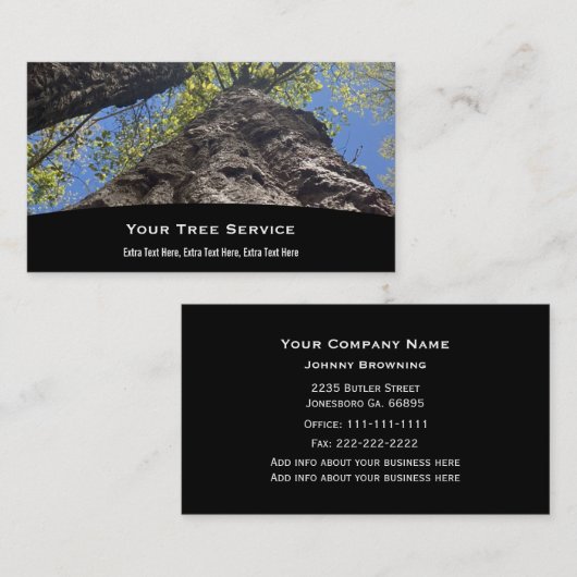 Tree Service Business Card Visitenkarte (Vorne/Hinten)