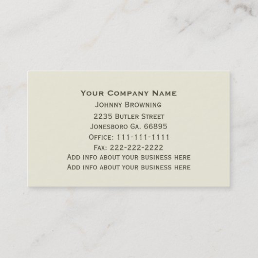 Tree Service Business Card Visitenkarte (Rückseite)