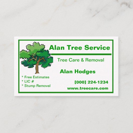 Tree Service Business Card Visitenkarte (Vorderseite)