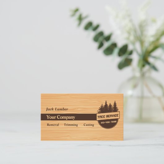 Tree Service Business Cards Visitenkarte (Stehend Vorderseite)