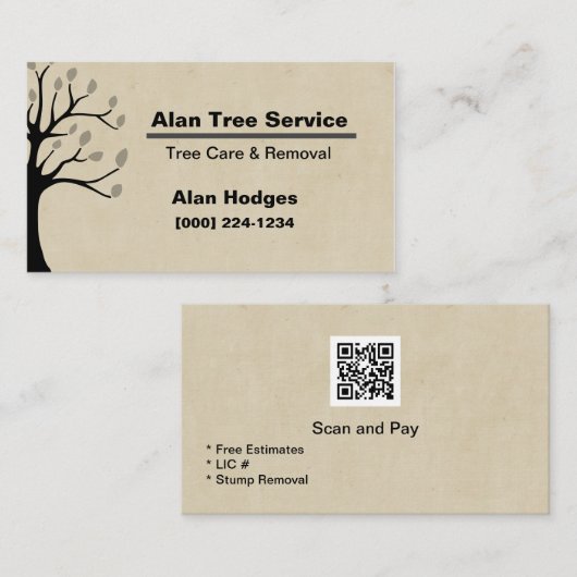 Tree Service Company Business Card Visitenkarte (Vorne/Hinten)