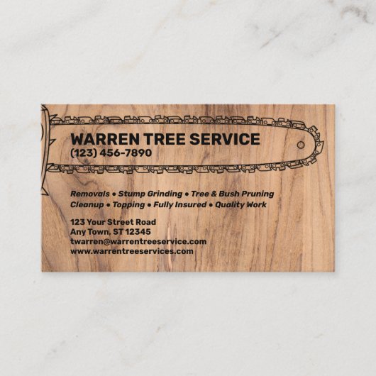 Tree Service Company Visitenkarte (Vorderseite)