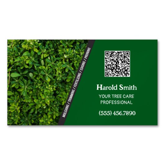 Tree Service Custom QR Magnetische Visitenkarte (Vorderseite)