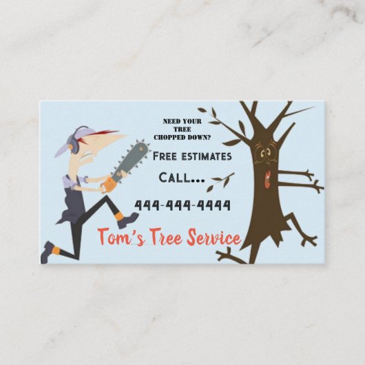 Tree Service II Business Card Visitenkarte (Vorderseite)