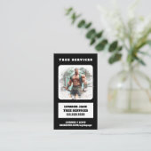*~* Tree Services Lumber Jack Tree Man QR Visitenkarte (Stehend Vorderseite)