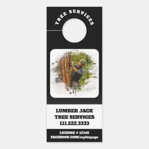 *~* Tree Services Man QR Lumber Jack Door Türanhänger