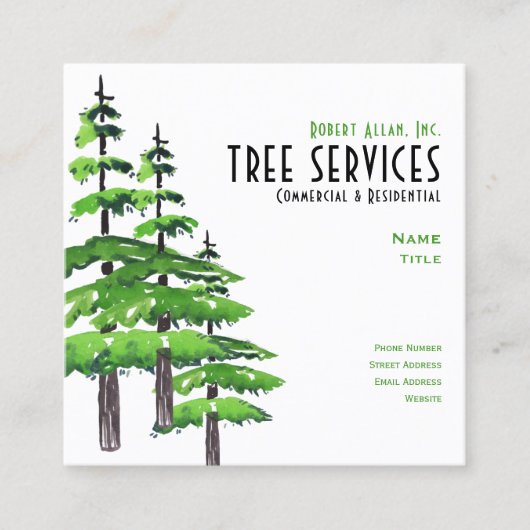Tree-Services Quadratische Visitenkarte (Vorderseite)