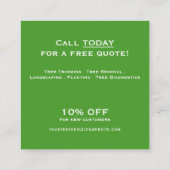 Tree-Services Quadratische Visitenkarte (Rückseite)