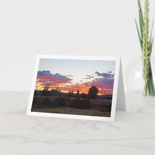 Tree Silhouette Abend Sunset Karte (Vorderseite)