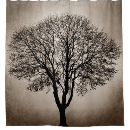 Tree Silhouette Brown Sepia Design 205 Duschvorhang