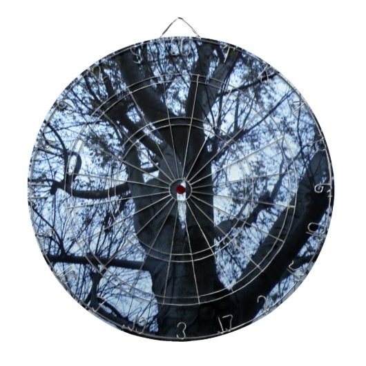 Tree Silhouette Fotograf Dart Board Dartscheibe (vorne)