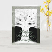 Tree Silhouette-Geburtstag Karte (Gelbe Blume)