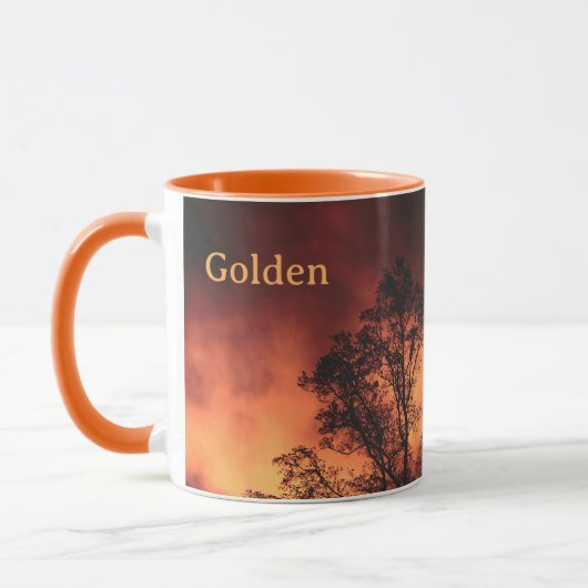 Tree Silhouette Golden Sky John Muir Nature Quote Tasse (Links)