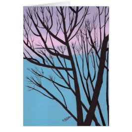 Tree Silhouette Herbst Abend Sky Cards