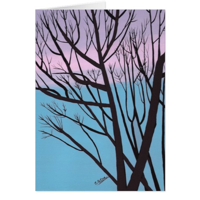 Tree Silhouette Herbst Abend Sky Cards (Vorne)