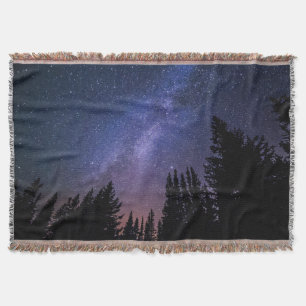 Tree Silhouette Night Sky Galaxy Decke