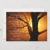 Tree Silhouette Sunset Country Wedding Invitations Einladung (Vorderseite)