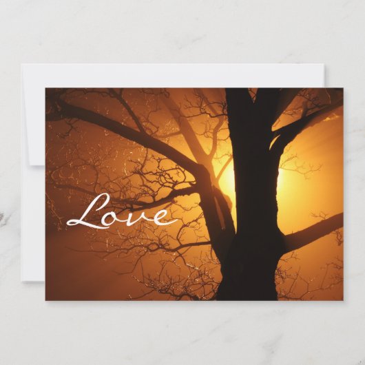 Tree Silhouette Sunset Country Wedding Invitations Einladung (Rückseite)