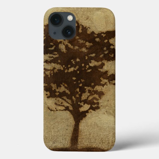 Tree-Silhouette über Bronze-Hintergrund Case-Mate iPhone Hülle (Rückseite)