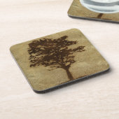 Tree-Silhouette über Bronze-Hintergrund Getränkeuntersetzer (Linke Seite)