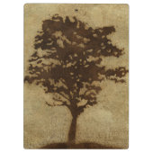 Tree-Silhouette über Bronze-Hintergrund Klemmbrett (Rückseite)