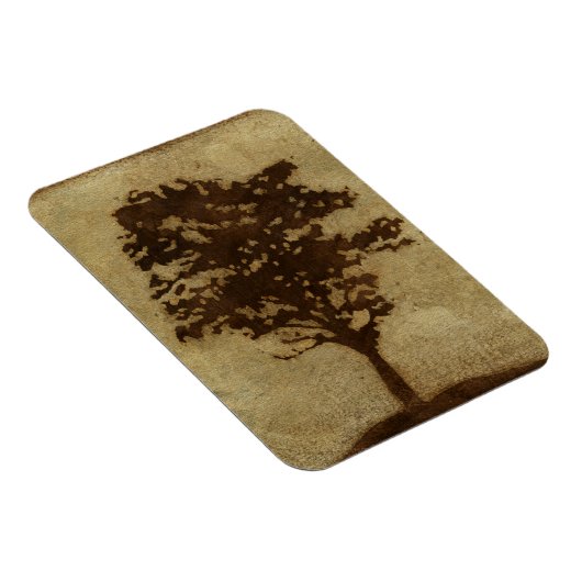 Tree-Silhouette über Bronze-Hintergrund Magnet (Rechte Seite)