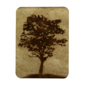 Tree-Silhouette über Bronze-Hintergrund Magnet (Vertikal)