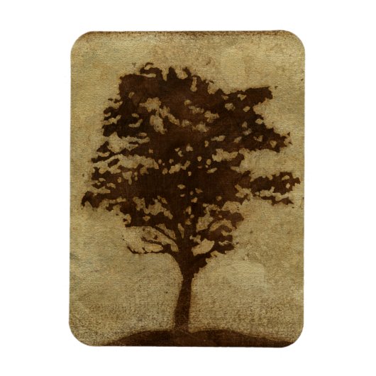 Tree-Silhouette über Bronze-Hintergrund Magnet (Vertikal)