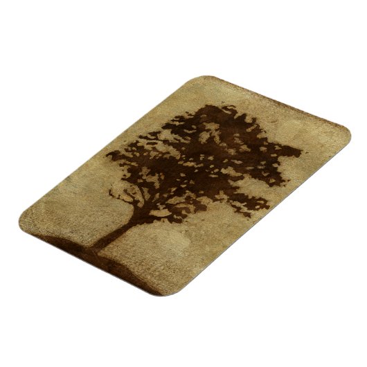 Tree-Silhouette über Bronze-Hintergrund Magnet (Linke Seite)