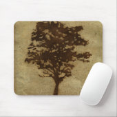 Tree-Silhouette über Bronze-Hintergrund Mousepad (Mit Mouse)
