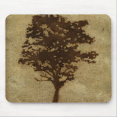 Tree-Silhouette über Bronze-Hintergrund Mousepad (Vorne)