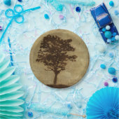 Tree-Silhouette über Bronze-Hintergrund Pappteller (Party)