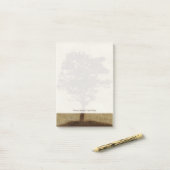 Tree-Silhouette über Bronze-Hintergrund Post-it Klebezettel (Auf Schreibtisch)