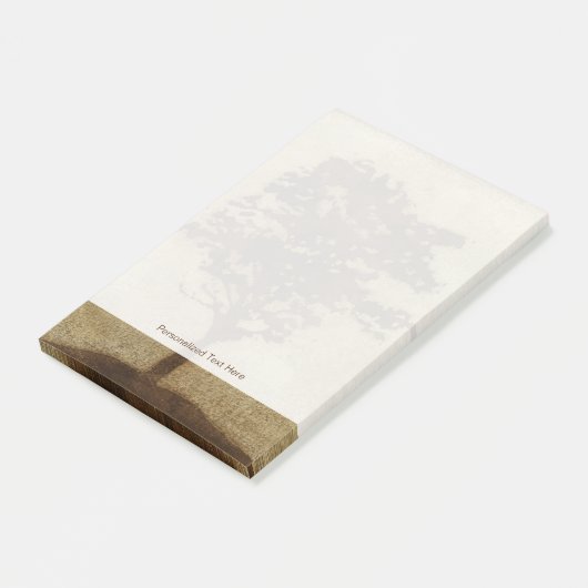 Tree-Silhouette über Bronze-Hintergrund Post-it Klebezettel (angewinkelt)