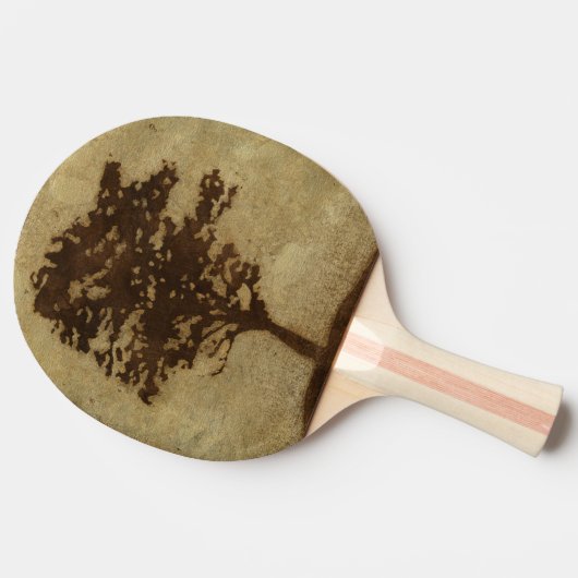 Tree-Silhouette über Bronze-Hintergrund Tischtennis Schläger (Seitenansicht)